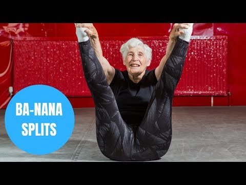 A former Olympic gymnast proves age is no barrier and can still do the splits at the age of 84