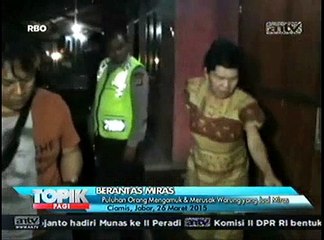Puluhan Orang Mengamuk dan Merusak Warung Miras