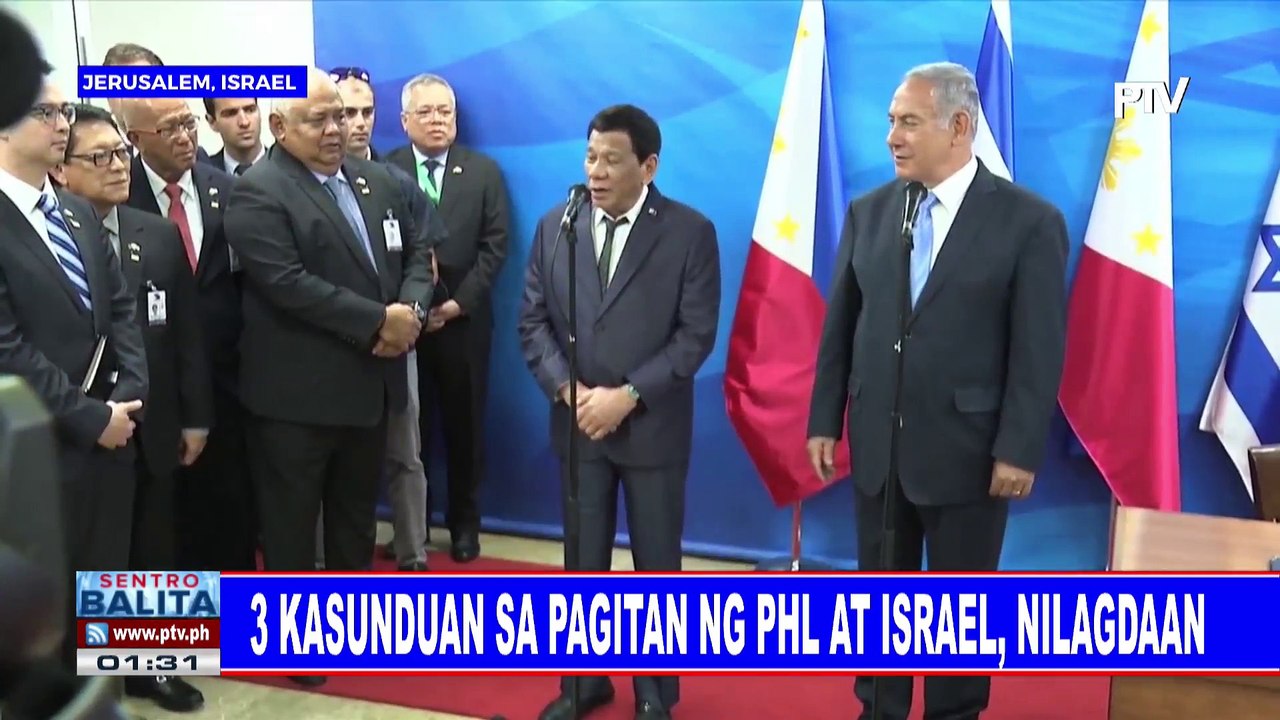 3 kasunduan sa pagitan ng PHL at Israel, nilagd...