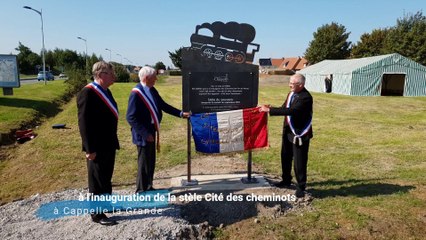 A l'inauguration de la stèle Cité des cheminots à Cappelle la Grande