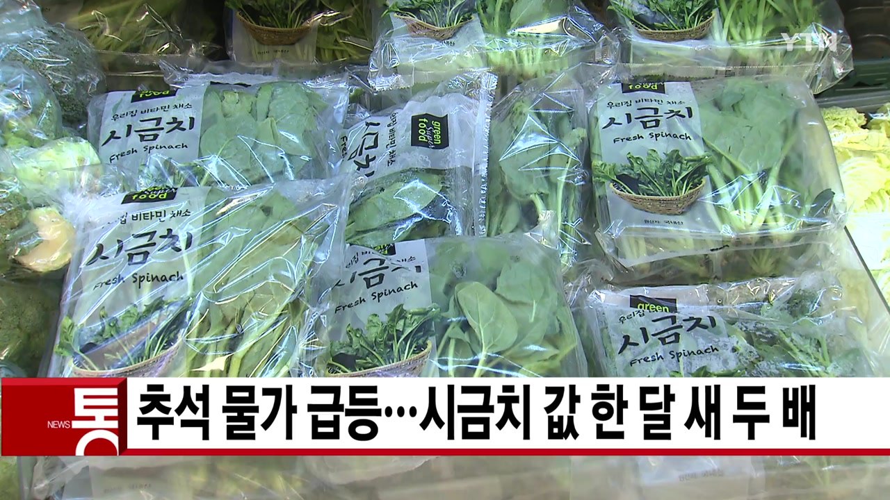 [YTN 실시간뉴스] 추석 물가 급등...시금치 값 한 달 새 두 배 / YTN