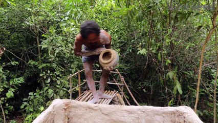 Building Most Beautiful Bamboo Swimming Pool On The Villa House