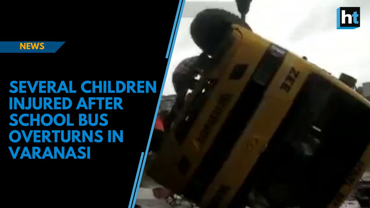 Several children injured after school bus overturns in Varanasi
