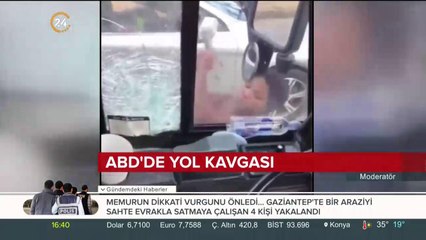 Otobüsün camlarını parçaladı