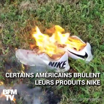 Après une publicité controversée, des Américains brûlent leurs produits Nike