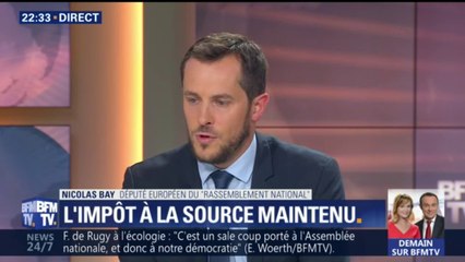 Impôt à la source: "Cette réforme n'est pas très utile et sans doute inefficace", dit Nicolas Bay