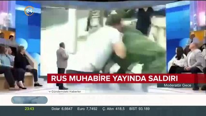 Rus muhabire yayında saldırı anı böyle görüntülendi
