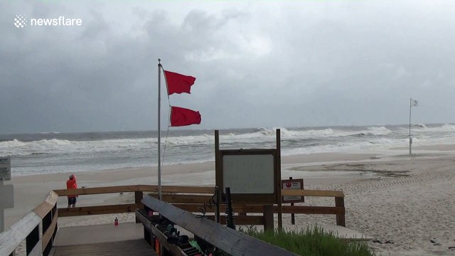 Violent waves and red caps at Gulf Shores, Alabama as Storm Gordon strengthens