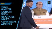 Home Minister Rajnath Singh felicitates India’s Asiad medal winners