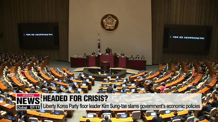 Download Video: Liberty Korea Party floor leader says government's policies driving economy to crisis