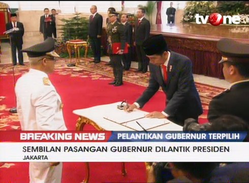 Presiden Lantik 9 Pasangan Gubernur di Istana Negara