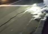 Cracks Appear in Roads in Sapporo Following Hokkaido Earthquake