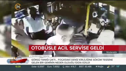 Otobüsle acil servise geldi