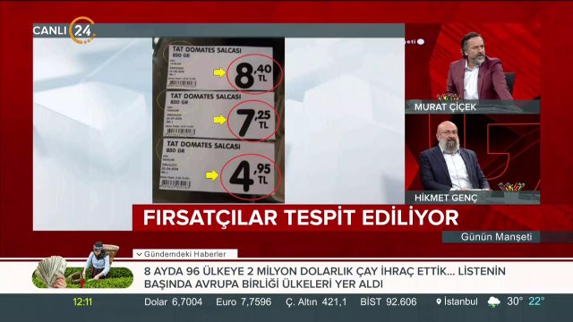 Murat Çiçek: 600 gram salça 4.95'ten başlamış, 8.40 olmuş