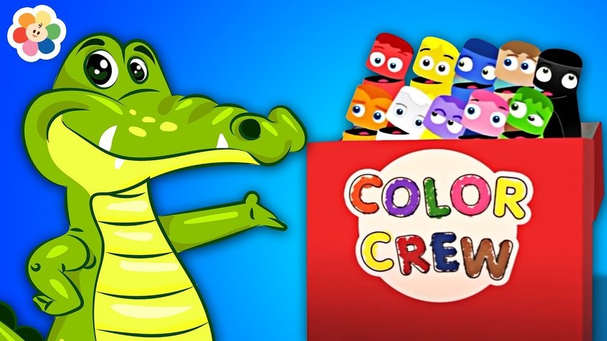 Learn Fun Colors With Crocodile and Wild Animals For Kids, Children & Babies