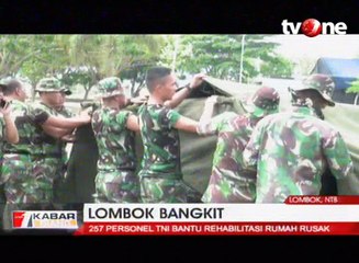 257 Personel TNI Bantu Rehabilitasi Rumah Rusak Gempa Lombok