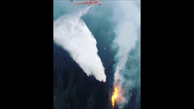 Le pilote de cet hélicoptère bombardier d'eau est un génie !