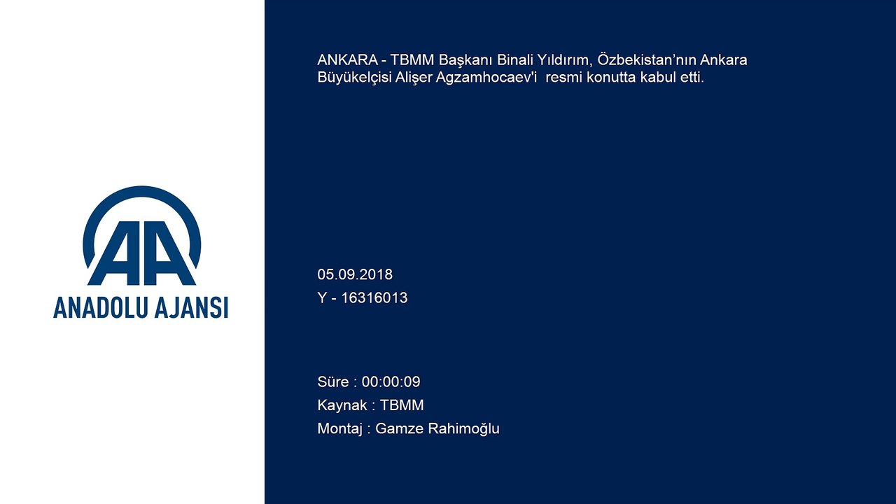 TBMM Başkanı Yıldırım, Özbekistan’ın Ankara Büyükelçisi Agzamhocaev'i kabul etti - ANKARA