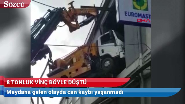 8 tonluk vinç böyle düştü