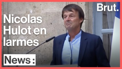 Les larmes de Nicolas Hulot lors de la passation de pouvoir