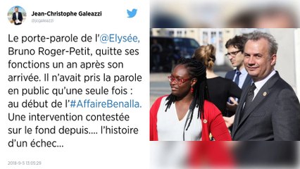 Le porte-parole de l’Élysée Bruno Roger-Petit quitte également ses fonctions.