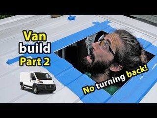 Cutting a Hole in Alex's Van | Solar, Fridge, Inverter & Roof Fan Install!