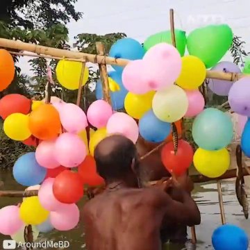 Technique de peche incroyable avec des ballons... et ça marche
