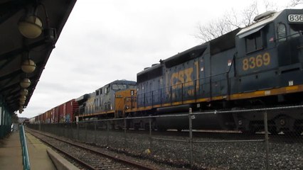 CSX Train comes to a stop near Destiny USA Mall