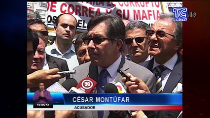 César Montúfar rindió versión por delito de cohecho contra Glas