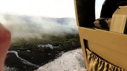 Aerial footage shows massive corrosive seawater plumes as lava hits Hawaii seas