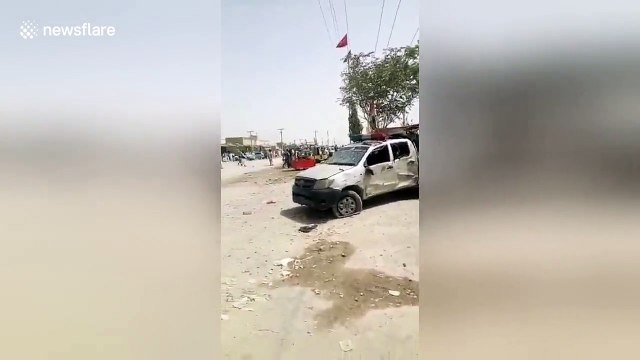 Aftermath of explosion at Pakistan poling station that killed 31