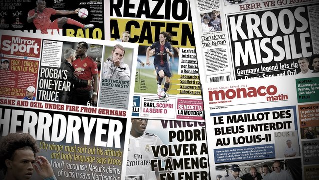 Le maillot des Bleus interdit à Louis-II, Toni Kroos reprend Leroy Sané de volée