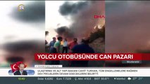 Otobüs alev alev yandı