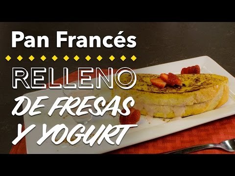 Pan Francés relleno de Fresas y Yoghurt