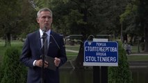 Sekretari i përgjithshëm i NATO-s, përuroi emrin e rrugës Stoltenberg në Shkup