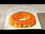 Cómo hacer una rosca de jícama, pepino y zanahoria