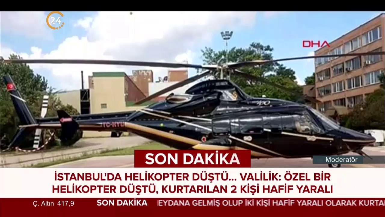 İstanbul'da düşen helikopter