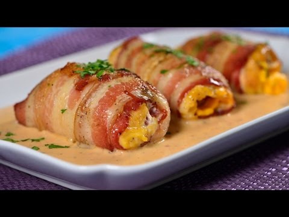 Pechugas de Pollo Rellenas de Queso y Chipotle | Pollo Envuelto en Tocino