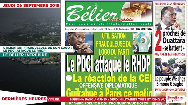 Le Titrologue du 06 Septembre 2018 : Utilisation frauduleuse de son logo, le PDCI attaque le RHDP