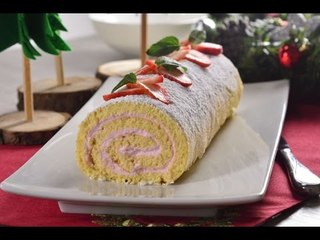 Niño Envuelto de Vainilla y Fresa | Brazo Gitano Blanco Cremoso