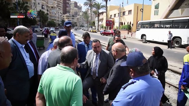 محافظ الإسكندرية يتفقد أعمال مشروع إحلال وتجديد سكة ترام رأس التين