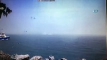 Helikopterin denize çakılma anı saniye saniye kamerada