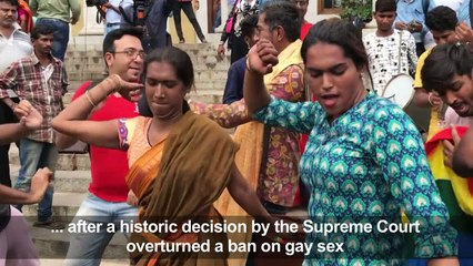 LGBT supporters celebrate court decision across India