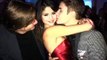 Justin Bieber kissing Selena Gomez at his 18th Birthday Party