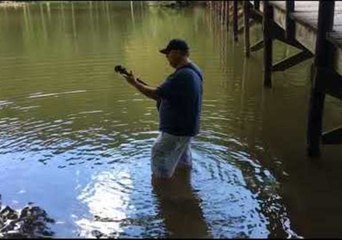 Outdoorsman Combines Fishing and Banjo Practice