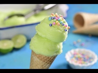 Nieve de Limón Verde Casera con 3 Ingredientes