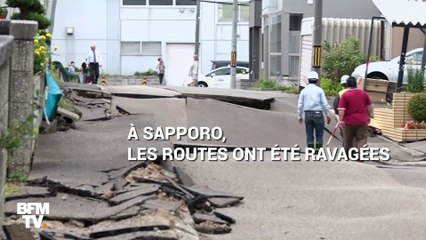 Routes crevassées, maisons penchées… L’île d’Hokkaido défigurée après le séisme