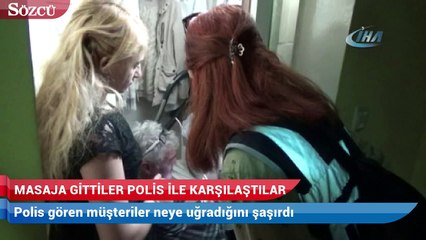 Masaja gidenleri ahlak polisi karşıladı