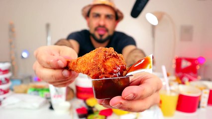 تحدي المنيو الكامل من كنتاكي بمعدل ۲٥۰۰۰ سعرة حرارية ! KFC Full Menu Challenge - ASMR Eating