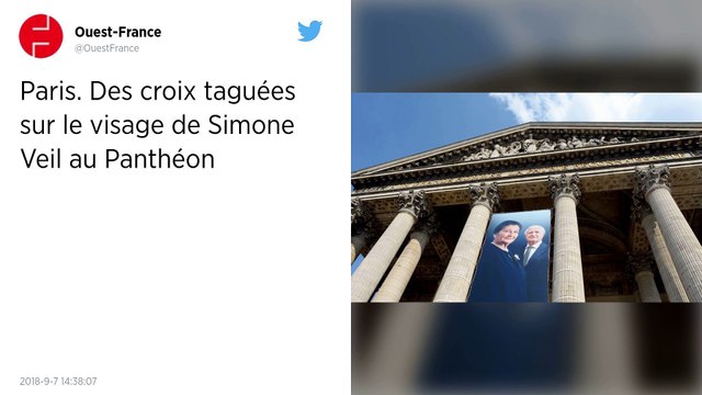 Paris. Des croix taguées sur le visage de Simone Veil au Panthéon.